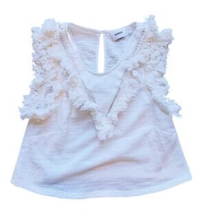 Suboo Coastal Cowgirl Fringe Sleeveless Tank Top Size 0 White Western Concert
